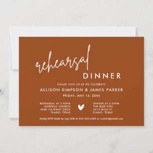 Terracotta Rust Rehearsal Dinner Invitation