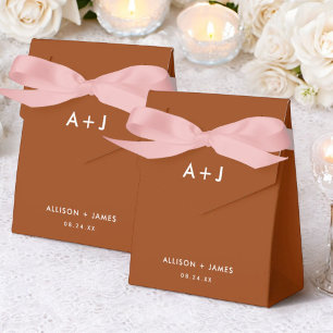 Terracotta Rust Wedding Guests Favor Box