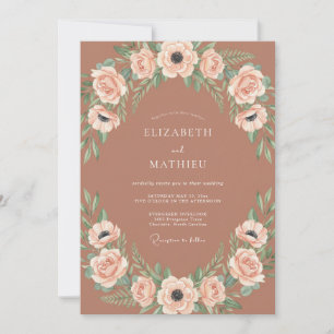 Terracotta Rustic Bohemian Wedding Invitation