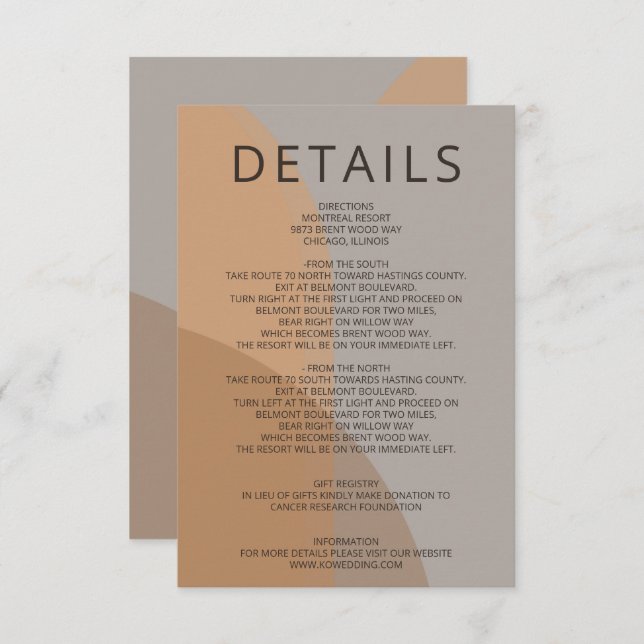 Terracotta Rustic Boho Arch Modern Wedding Enclosure Card (Front/Back)