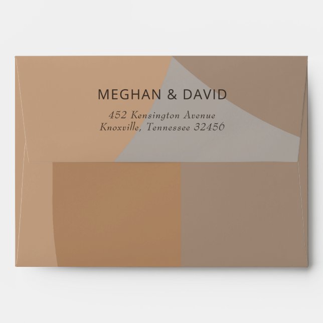 Terracotta Rustic Boho Arch Modern Wedding Envelope (Back (Top Flap))