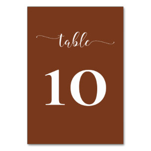 Terracotta Rustic Burnt Orange Modern Wedding Table Number
