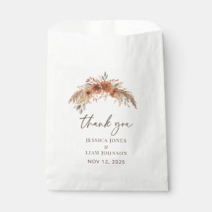 Terracotta Rustic Fall Floral Wedding Thank you Favour Bag