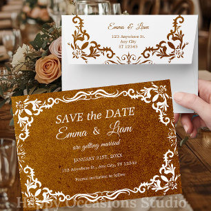 Terracotta Rustic Papel Picado – Save the Date