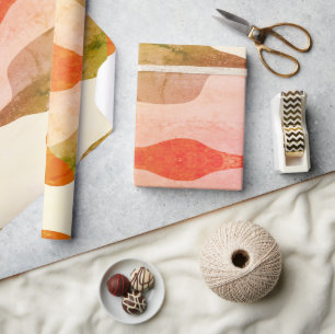 Terracotta & Sage Abstract  Wrapping Paper
