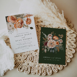 Terracotta Sage Boho Faire-part de mariage Floral