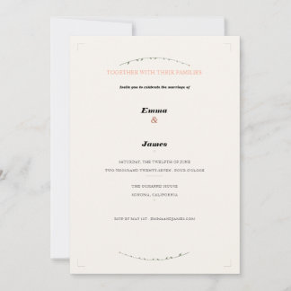 Terracotta Sage Botanical Wedding Invitation
