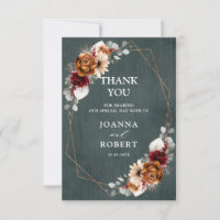 Terracotta Sage Burgundy Floral Geometric Wedding