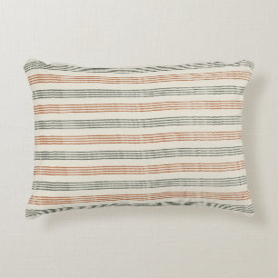 Terracotta Sage Modern Minimalist Stripe Boho Accent Pillow