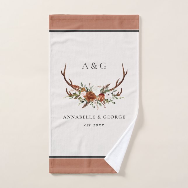 Terracotta sauge vert stylo bois élégant (Serviette à main)