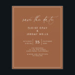Terracotta Save the Date<br><div class="desc">This modern wedding card has a warm, minimalist design. The front features a lively script text above your first names and date. On the back, we've set the background as transparent, so that the colour of the paper will serve as the base colour. You can choose a colour for the...</div>