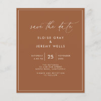 Terracotta Save the Date Postcard