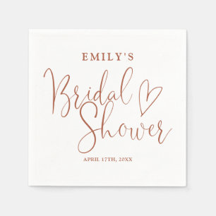 Terracotta Script Calligraphy Bridal Shower Napkin