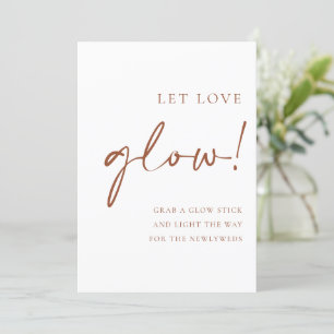 Terracotta Script Let Love Glow Wedding Sign Menu