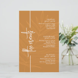 Terracotta Script Minimal Wedding Events Timeline 