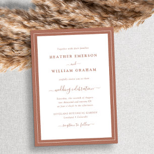 Terracotta Script Wedding Invitation