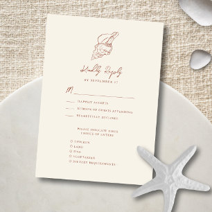 Terracotta Seashell Beach Destination Wedding RSVP Card