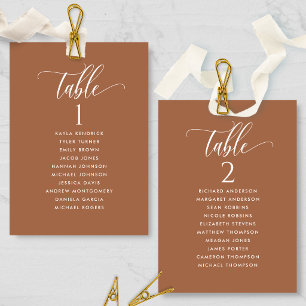 Terracotta, Seating Plan Cards with Guest Names