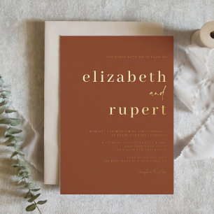 Terracotta Serif Script Minimalist Wedding