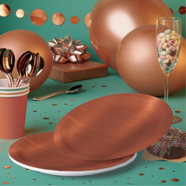 Terracotta Shimmer Ombre Paper Plate (Multi)