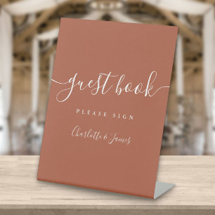 Terracotta Signature Script Guest Book Pedestal Si Sign