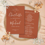 Terracotta Signature Script Wedding Program<br><div class="desc">Terracotta signature script wedding program featuring chic modern typography,  this stylish wedding program can be personalized with your special wedding day information. Designed by Thisisnotme©</div>