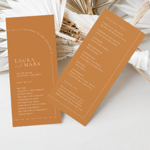 Terracotta Simple Arc Programme de mariage minimal
