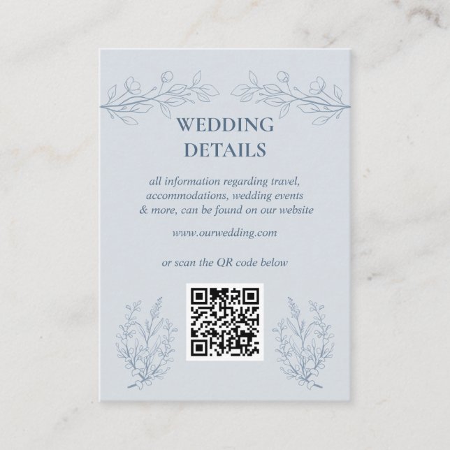 Terracotta Simple Boho  Wedding Details QR code Enclosure Card (Front)