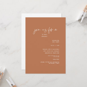 Terracotta Simple Bridal Shower  Invitation