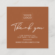 Terracotta Simple Business Thank you Insert Card