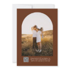 Terracotta Simple Elegant Script QR Code Wedding