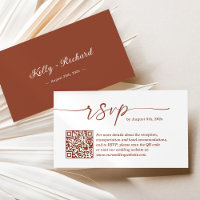 Terracotta Small Wedding RSVP Website QR Code