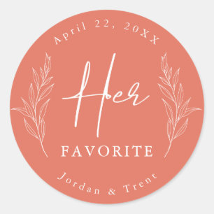 Terracotta Son Sticker De Mariage Favori Favor