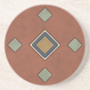 Terracotta Southwestern Diamond Print Coaster