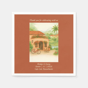 Terracotta Spanish Hacienda Destination Wedding Napkin