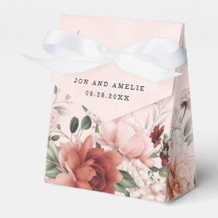 Terracotta Spring Fall Floral Wedding Favor Box