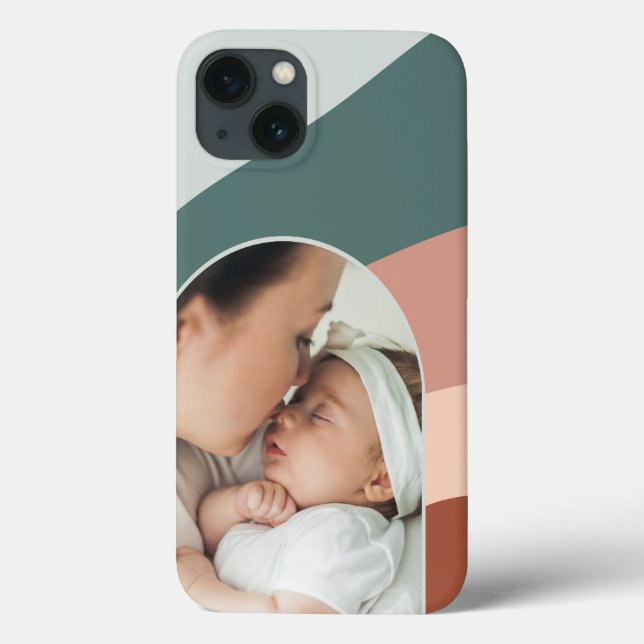 Terracotta & Spruce Boho Colour Flow Arch Photo Case-Mate iPhone Case (Back)