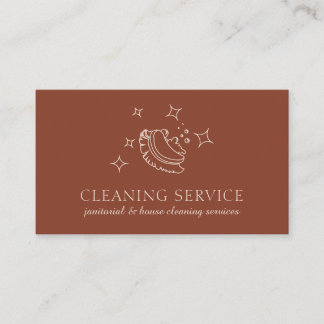 Terracotta Star Bubble Cleaning Qr Code Business Card