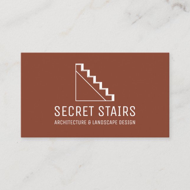 Terracotta Steps Architect Stairs Triangle Ladder Business Card (Front)