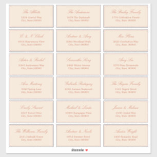 Terracotta Straw Beige 18 Guest Address Labels