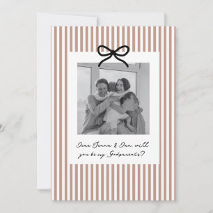 Terracotta Stripes Godparents Proposal Invitation