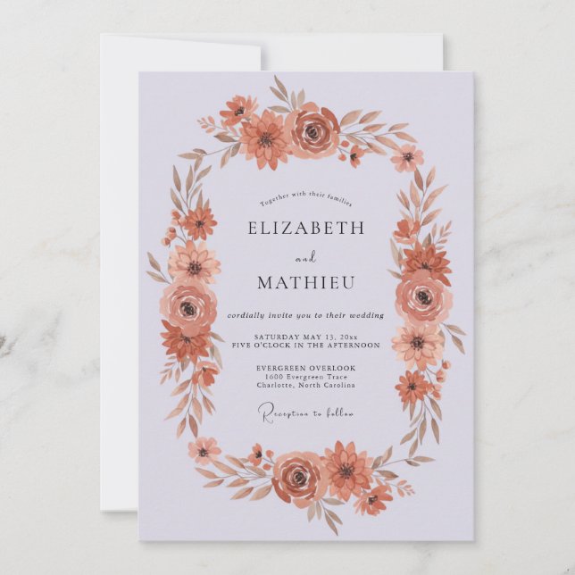 Terracotta Sublime Autumnal Wedding Invitation (Front)