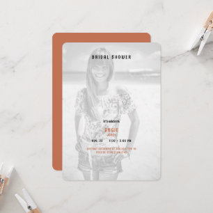 Terracotta Summer Photo Bridal Shower Invitation