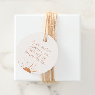 Terracotta Sun First Trip Around Thank You Favour Tags