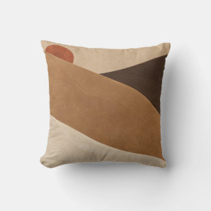 Terracotta Sun Layered Desert Dunes Throw Pillow