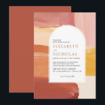 Terracotta Sunrise | Boho Wedding Invitation<br><div class="desc">Featuring beautiful abstract paint brush strokes and trendy arch framing your wedding details. Terracotta is a popular colour for weddings. Paired with shades of orange and marigold makes this invitation suite both sophisticated and vibrant. Add your custom wording to this design by using the "Edit this design template" boxes on...</div>