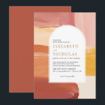 Terracotta Sunrise | Boho Wedding Invitation<br><div class="desc">Featuring beautiful abstract paint brush strokes and trendy arch framing your wedding details. Terracotta is a popular colour for weddings. Paired with shades of orange and marigold makes this invitation suite both sophisticated and vibrant. Add your custom wording to this design by using the "Edit this design template" boxes on...</div>