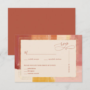 Terracotta Sunrise   Wedding RSVP Card