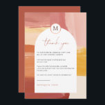 Terracotta Sunrise | Wedding Table Thank You<br><div class="desc">Elegant and simple wedding place setting card featuring "thank you" in a beautiful script lettering. These beautiful table cards for your guests can take the place of menu cards at the table. Add a splash of colour to your tablescape and give your guests a unique keepsake! These professionally designed cards...</div>