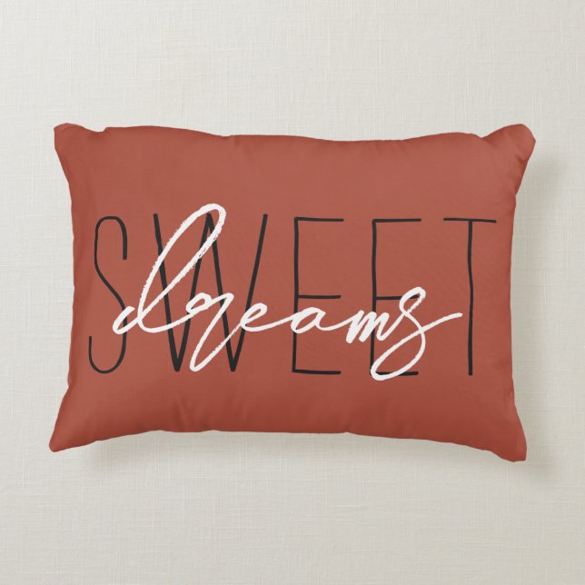 Terracotta Sweet Dreams Fall Autumn Colours Accent Pillow (Back)